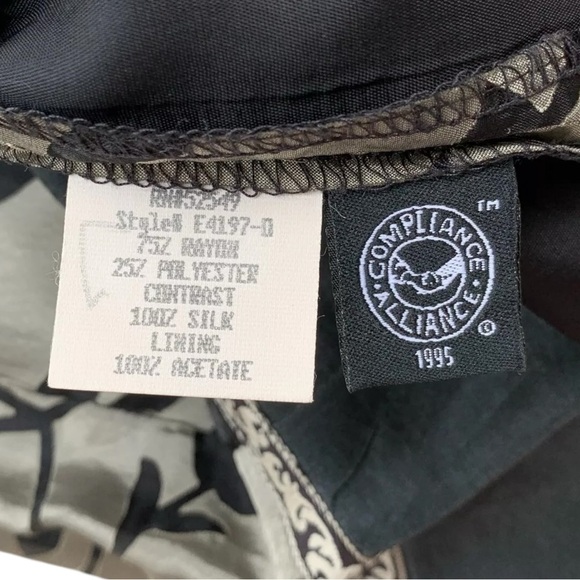 Laundry by Shelli Segal Silk Floral Cocktail Dress Silver Black 90s Y2K Size 6 - Picture 6 of 8